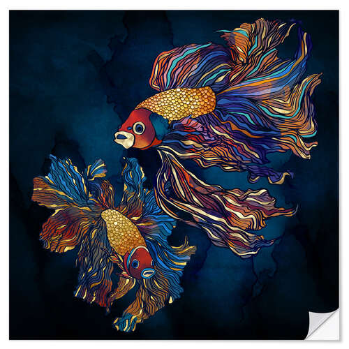 Sticker mural Metallic Betta Fish