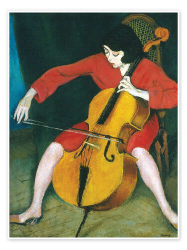 Plakat Woman Playing Cello, Róbert Béreny