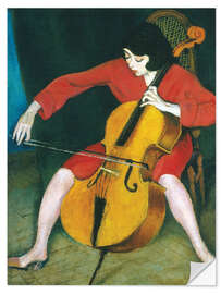 Sticker mural Woman Playing Cello, Róbert Béreny