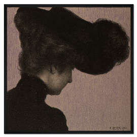 Gerahmter Kunstdruck Weibliche Bildnisstudie, Adolf Beyer