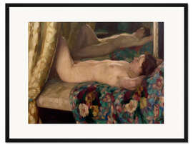 Gerahmter Kunstdruck Weiblicher Akt, Adolf Münzer
