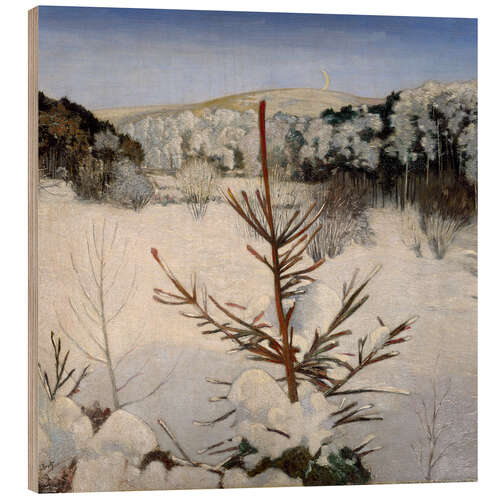 Tableau en bois Winter in the Seven Mountains, Julius Bretz