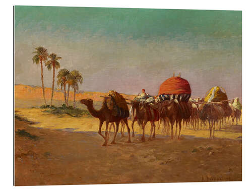 Gallery print Camel caravan in the Tunisian desert, Alexis Auguste Delahogue