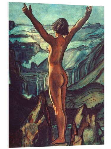 Foam board print Nude in Front of a Landscape