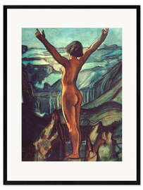 Ingelijste kunstdruk Nude in Front of a Landscape