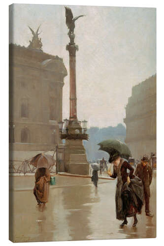 Leinwandbild Rue Auber im Regen, Gustave Dennery