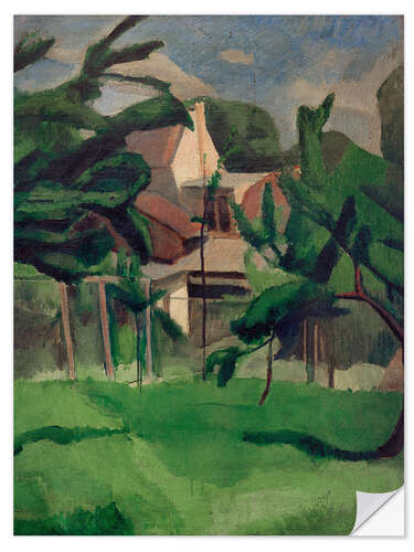 Selvklebende plakat Landscape With House, Róbert Berény