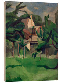 Wood print Landscape With House, Róbert Berény