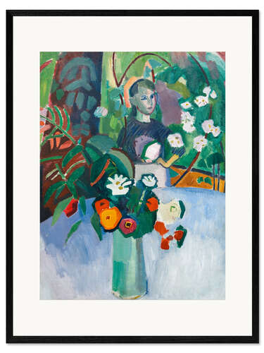 Kunsttryk i ramme Jeanne in the Flowers
