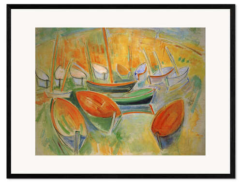 Inramat konsttryck Boats in Martigue