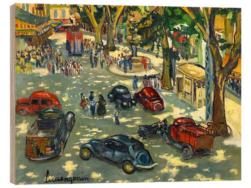 Hout print Calamy Place in Brignoles, Lucien Genin