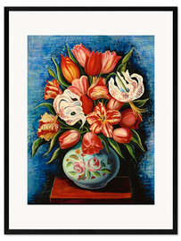 Framed art print Bouquet of Flowers With Tulips and Lilies