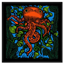 Gerahmter Kunstdruck Oktopus