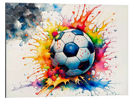 Magnettafel Fußball in Aquarell