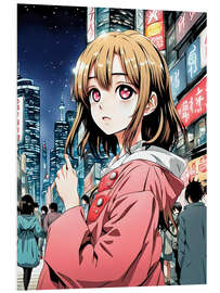 Foam board print Japanese Anime Girl I