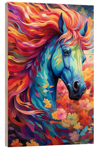 Quadro de madeira Running Horse I