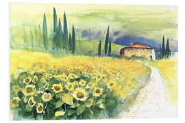 PVC print Sunflower Field in Tuscany