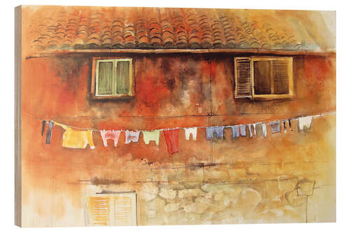 Wood print Laundry Day in Terracina