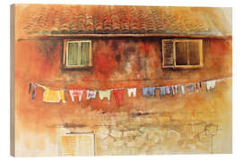 Wood print Laundry Day in Terracina
