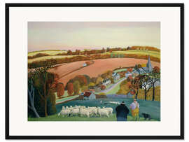 Gerahmter Kunstdruck Herbstlandschaft