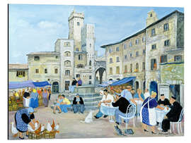 Magnettafel Mittagspause auf einem Marktplatz, Toskana