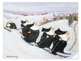 Adesivo murale Nuns Skiing