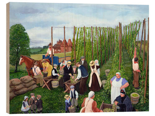 Quadro de madeira Hop Picking