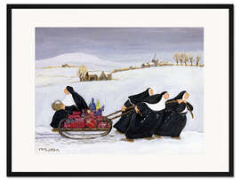 Gerahmter Kunstdruck Nonnen am Weihnachtstag