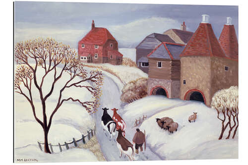 Gallery Print Driving Cows Home in the Snow