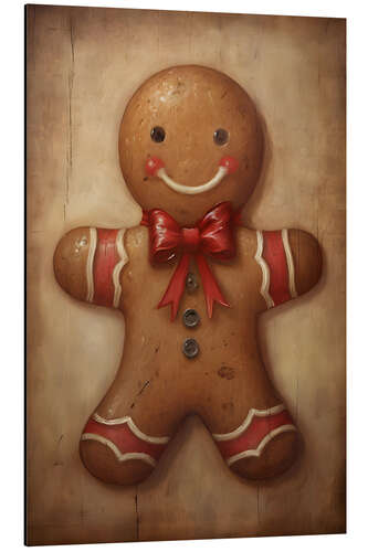 Cuadro de aluminio Smiling Gingerbread Man