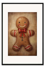 Gerahmter Kunstdruck Lächelnder Lebkuchenmann