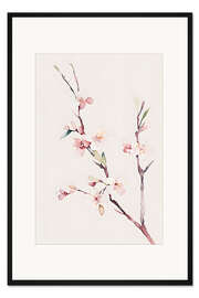 Gerahmter Kunstdruck Aquarell-Blüte III