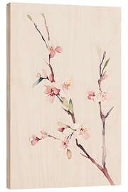 Hout print Watercoulor Blossom III