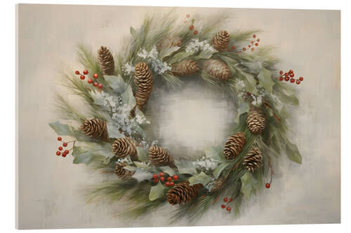 Akrylbilde Christmas wreath