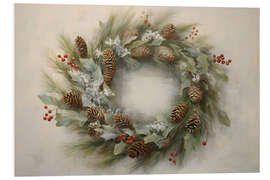 Foam board print Christmas wreath