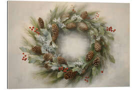 Tableau en plexi-alu Christmas wreath