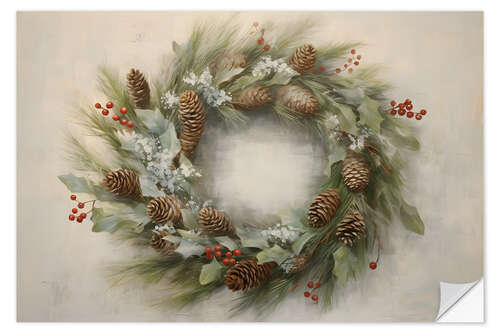 Vinilo para la pared Christmas wreath