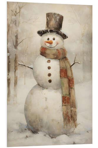 Tableau en PVC Snowman With a Scarf