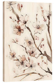 Hout print Watercoulor Blossom II