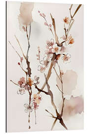 Tableau en aluminium Watercoulor Blossom I