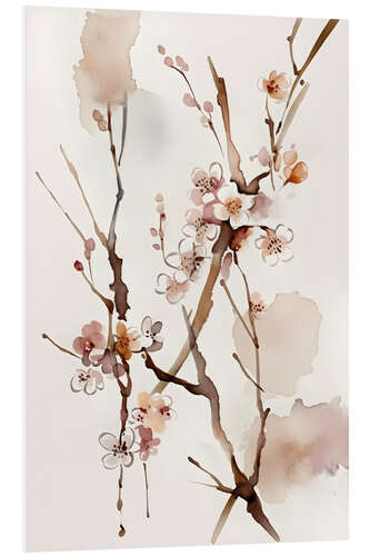 Tableau en PVC Watercolour Blossom I