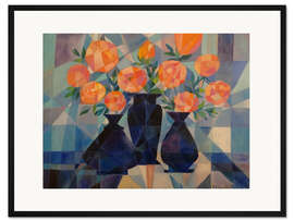 Gerahmter Kunstdruck Stillleben mit Pfingstrosen