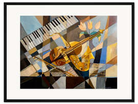 Gerahmter Kunstdruck Melodisches Stillleben