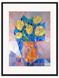 Framed art print Still Life With Yellow Tulips