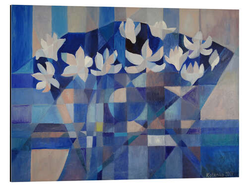 Aluminium print Magnolias in Blue