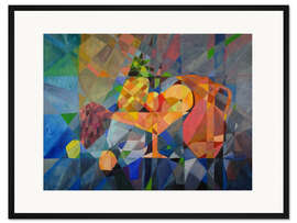 Gerahmter Kunstdruck Stillleben mit Obst und Krug