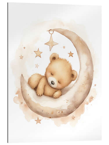 Quadro em plexi-alumínio Sleeping Teddybear on the Moon