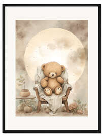 Gerahmter Kunstdruck Teddybär im Sessel