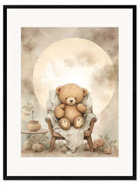 Stampa artistica con cornice Teddy Bear in Armchair