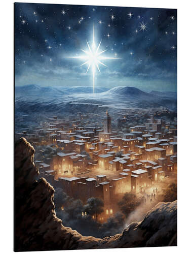 Tableau en aluminium Christmas Star over Bethlehem